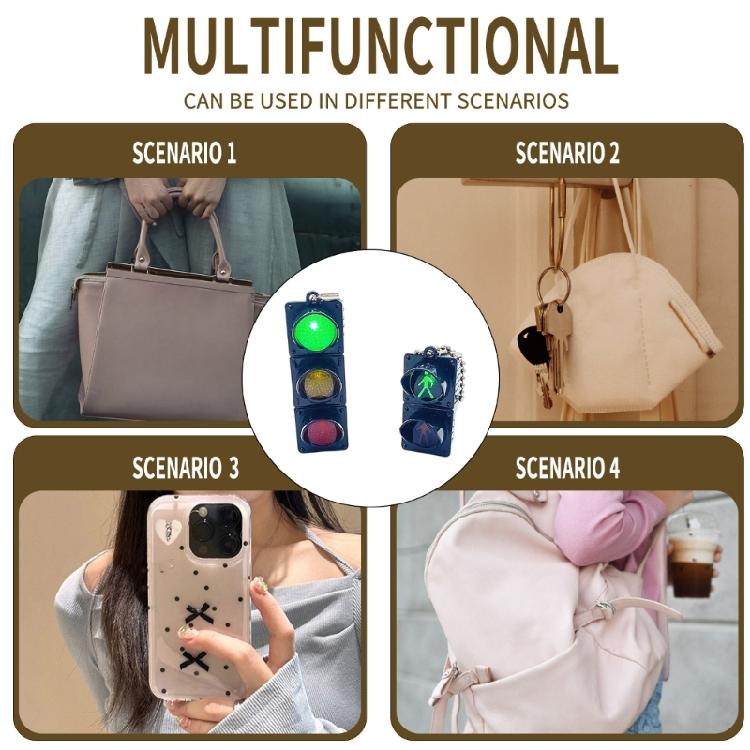 2 Stück Neuheit Ampel Schlüsselanhänger Set Lustige Ampel Schlüsselanhänger Schmuck zur Persönlichkeitsentfaltung von Taschen