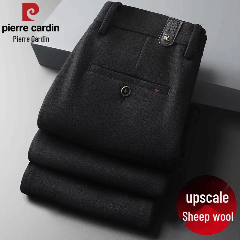 Pierre Cardin Men's Premium Wool-Blend Business Casual Trousers