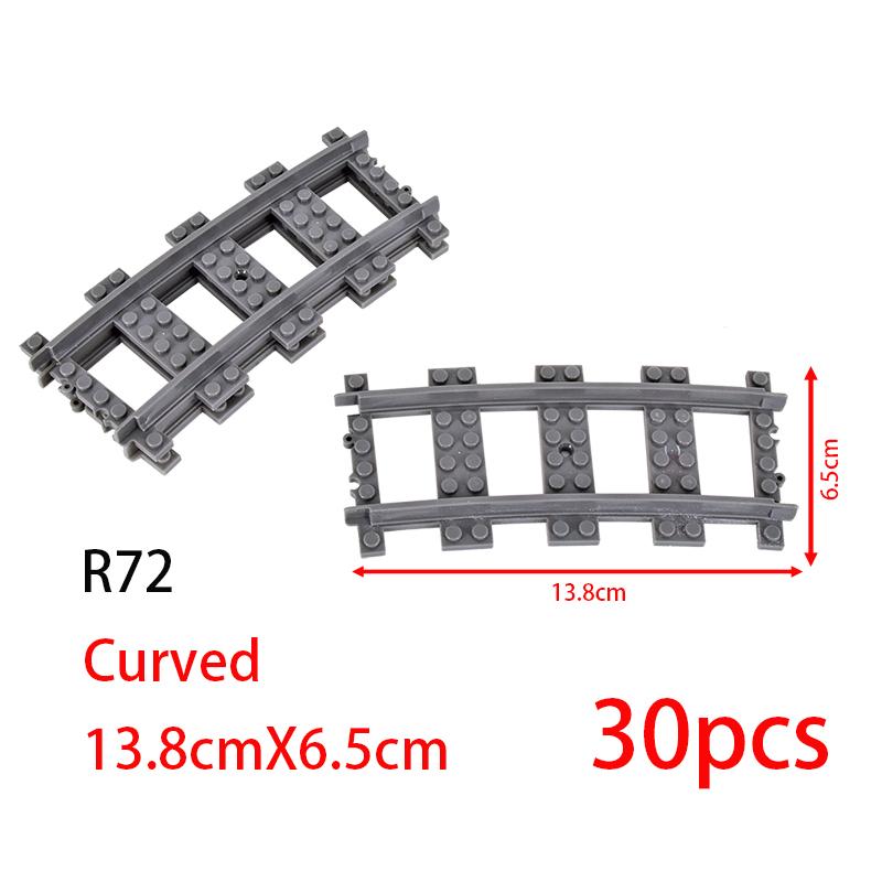 MOC City Block Switch Cross Forked Curved Rails Construction Brick Train Rail Curve Tracks R56 R72 R88 R104 Creative DIY Toy