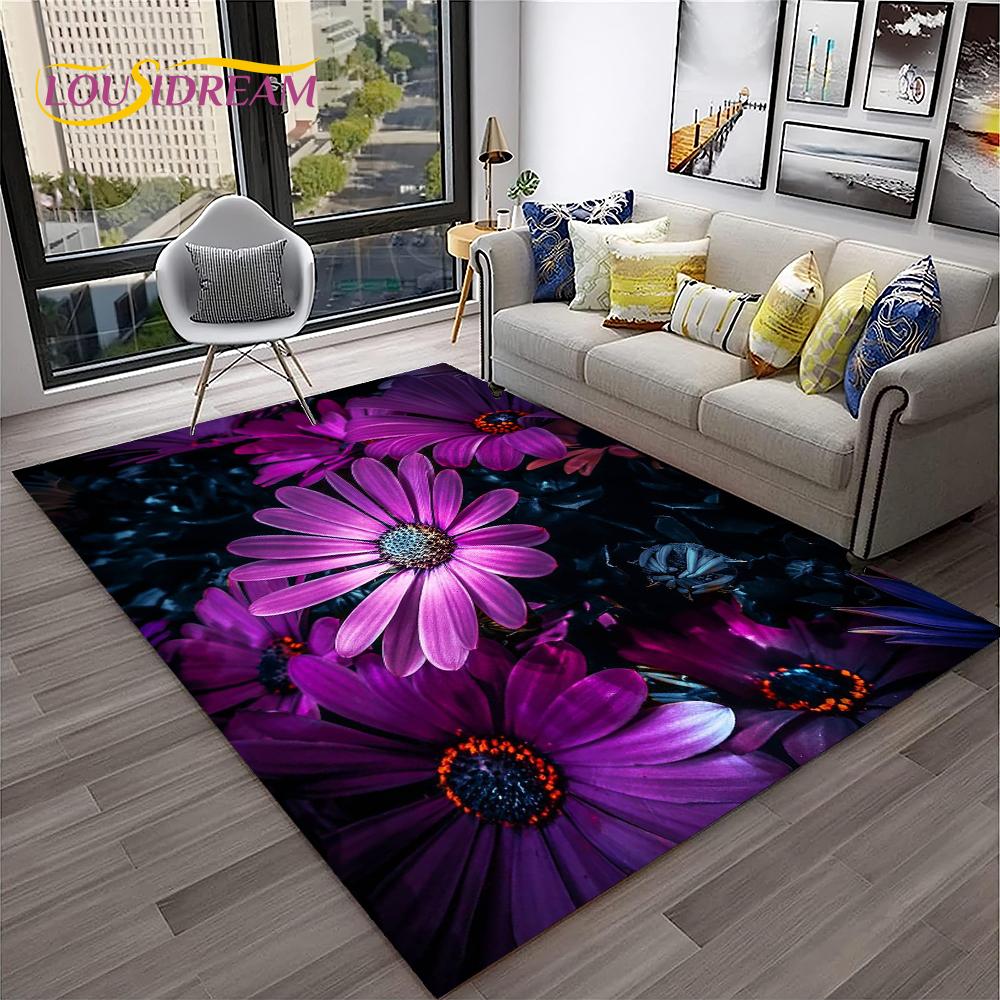 Daisy Nordic Sun Flowers  Carpet Rug for Home Living Room Bedroom Sofa Doormat Decor,kids Play Area Rug Floor Mat