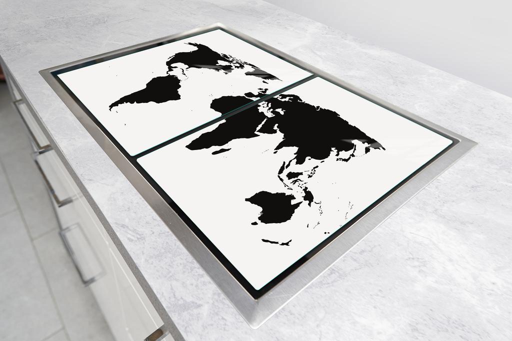 SZKLANA PŁYTA OCHRONNA NA KUCHENKĘ 85x52 MAPA