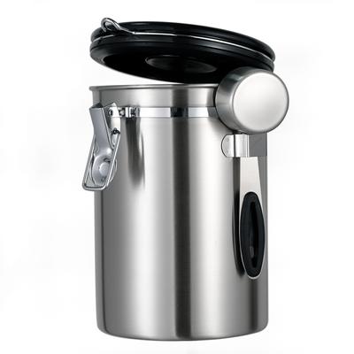 Leeseph Luftdichter Kaffeebehälter - Edelstahl CO2-Ventil Vorratsbehälter mit Schaufel - Hält Ihren Kaffee frisch und geschmackvoll