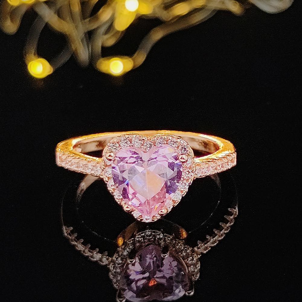 2024 Heart Shape Pink Silver Color Cute Fashion Promise Ring for Women Girl Party Gift Finger Free Shipping Items Korean R1707