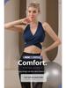 V-Neck Cross-Border Bandage Sports Bra – Shockproof, Gathered Back for Yoga & Running