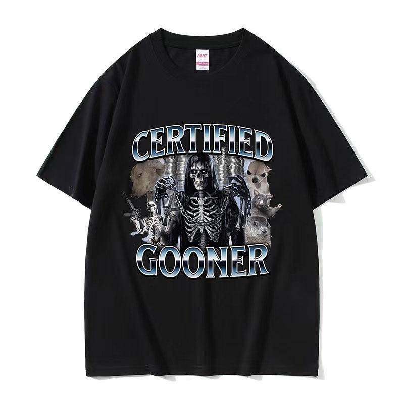 

Funny Certified Gooner Screaming Possum Meme T Shirts Men Vintage Fashion Short Sleeve T-shirt O-Neck Unisex Cotton T-shirt -... S
