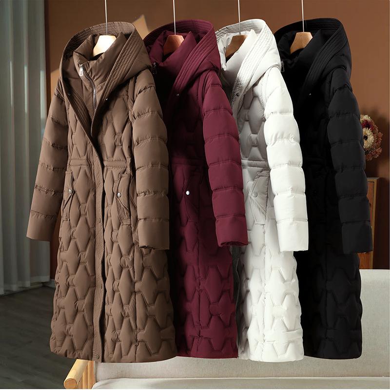 Winter Lang Parka Damen Gepolsterte Jacke Abnehmbare Ärmel Mäntel Verdicken Warm Übermantel Mit Kapuze Oberbekleidung