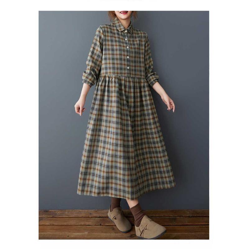 Damen Locker Retro Warm und Schlankmachendes Midikleid