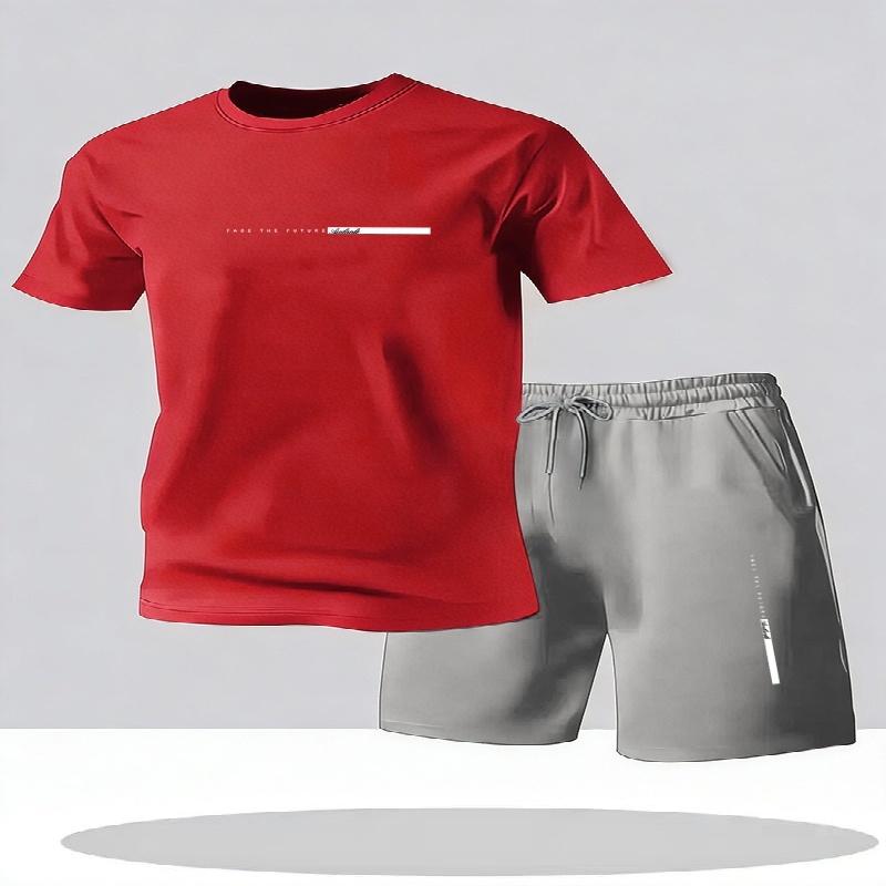 Herren-Sportbekleidung 2-teiliges Set kurzärmeliges Hemd Shorts Set Herren-Laufanzug T-Shirt Herren Sommer T-Shirt