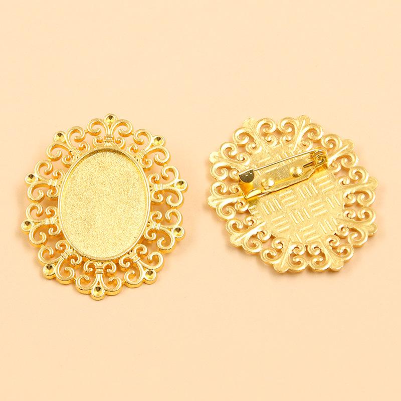 7 Styles 18x25mm Gem Brooch & Pendant Base Holder for DIY Accessories