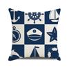 Watercolor Maritime-themed Logo Digital Printing Short Plush Pillow Covers for Car Sofa Office Cushion Cover Home Goods