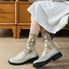 Sweet Floral Women's Socks Transparent Long Socks Fashion Crystal Silk Socks  Summer