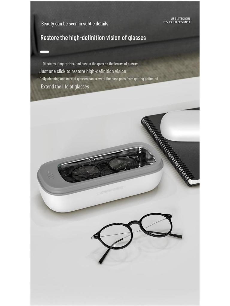 Tragbarer Ultraschallreiniger für Brillen, Uhren, Zahnspangen und Schmuck