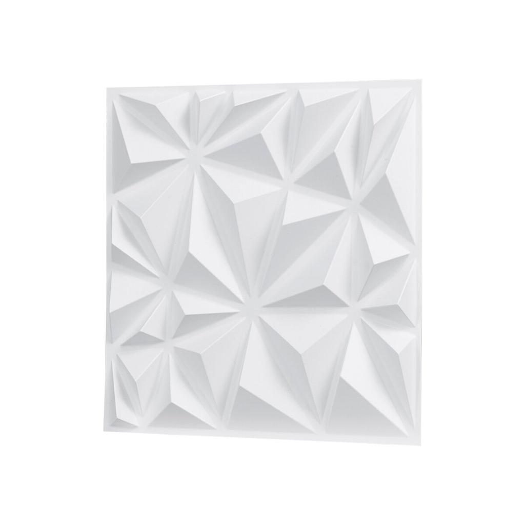 3D Wall Panels 33-Pack 11.81x11.81'' PVC 32 Sq.Ft Coverage Diamond White