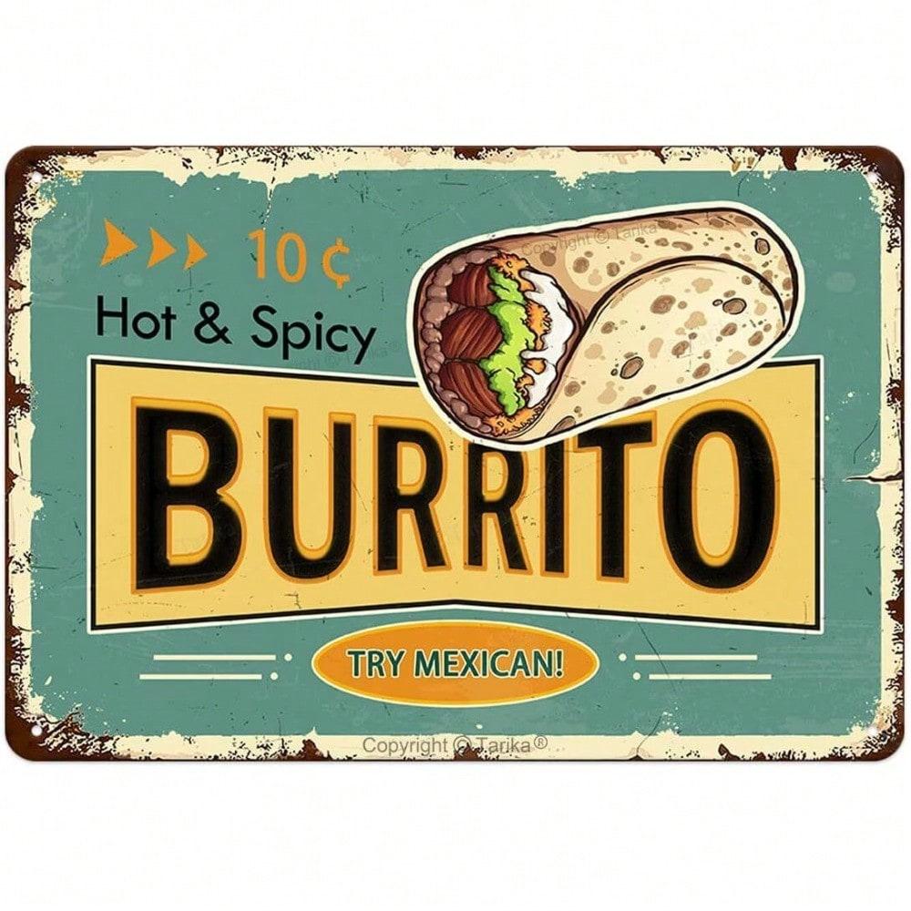 Metal Wall Decor Tortilla Tin Sign Vintage Kitchen Art Rustic Home Restaurant разноцветный