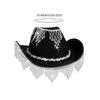 Vacation Cowboy Hats Shimmering Tassels Hand Beading Diamond for Club Carnivals
