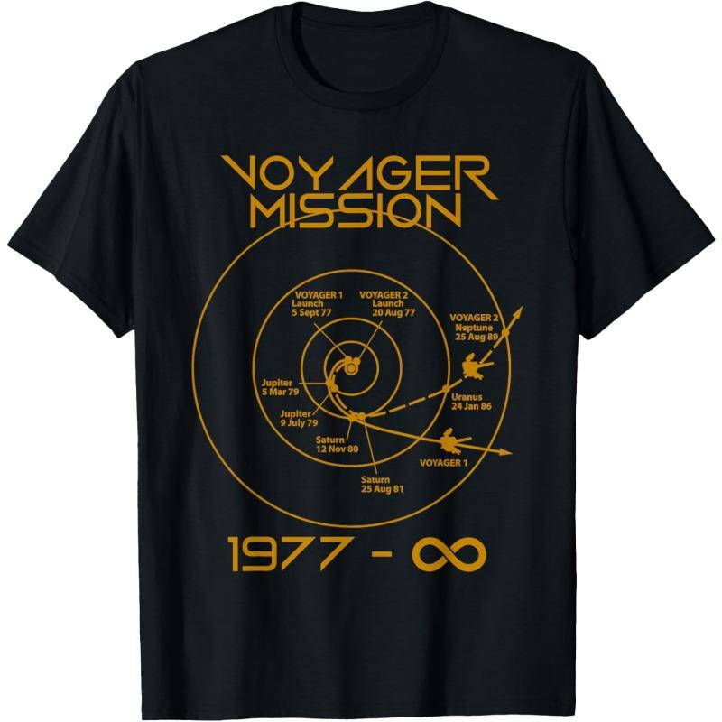 Voyager 1 And 2 Probes Outer Space Exploration Path Unisexs T Shirt Unisexs Cotton Tee Casual Summer Oversize Loose Trend Vintage