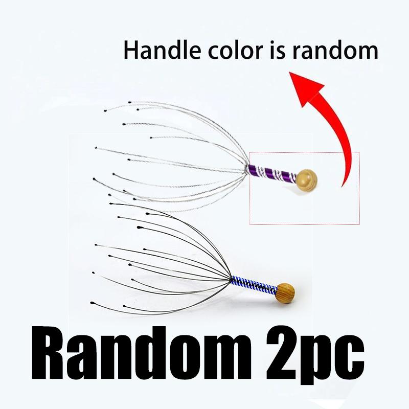 1/1/1PC Octopus Head Massager Random Color Scalp Relax Relaxing Claw Metal Head Massager Stress Release Unisex Head Massager
