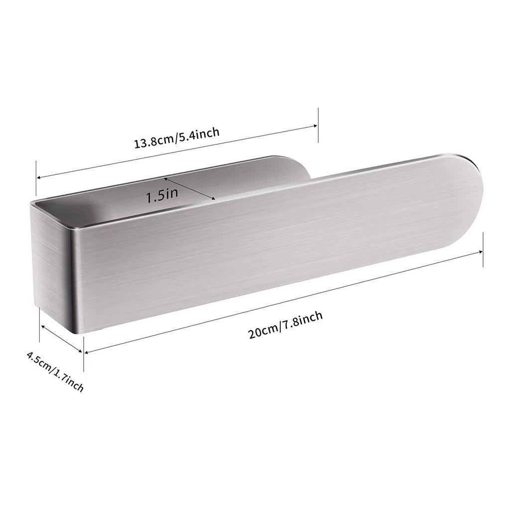 

Stainless Steel Brushed Silver Towel Holder Wall Mounted Towel Bar for Bathroom Towel Rack Without Perforation