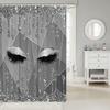 Glitzer Augen Duschvorhang Funkelndes Make-up Design Schwarz Weiß Glamour Mode Badezimmer Dekor Wasserdichtes Gewebe Wohnaccessoires