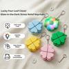 Lucky Four Leaf Clover Keyboard Keychain Flashing Light Mechanical Button Stress Relief Pendant Anxiety Relief Bag Charm Gifts