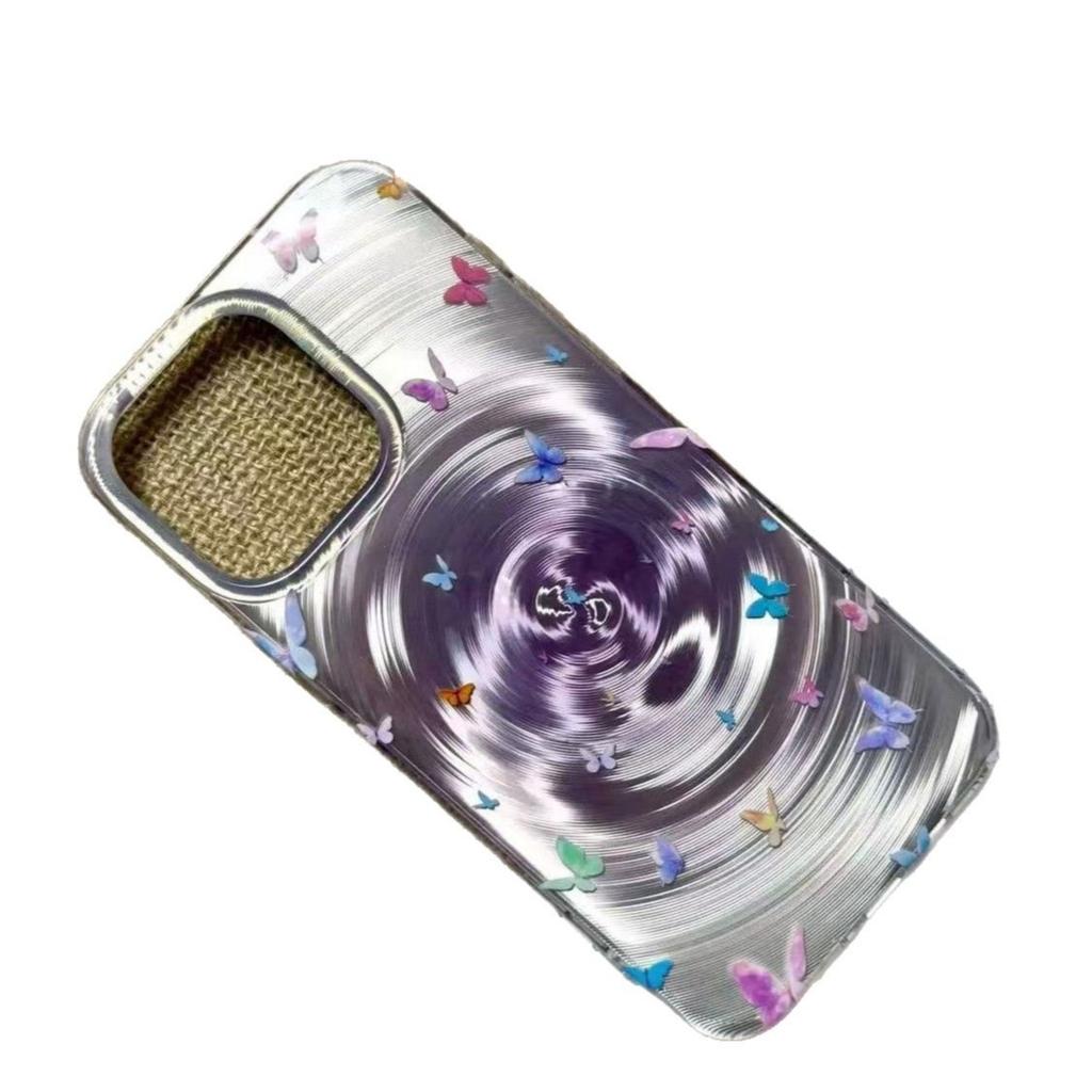 Light Purple Butterfly Whirlwind Style Case for iPhone 16 Pro Max Compatible with Apple 14/iPhone