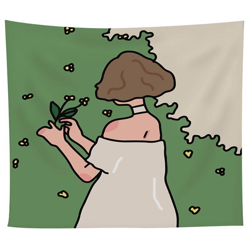 

Girl Hippie Ins Tapestry Wall Hanging Bedroom Abstract Cartoon Wall Decor Back,100*75cm