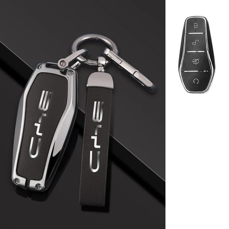 Alloy Car Remote Key Case Cover Shell For BYD Atto 3 Han EV Dolphin Lied Tang Dm Qin PLUS Song Pro MAX Yuan  Protector Keychain