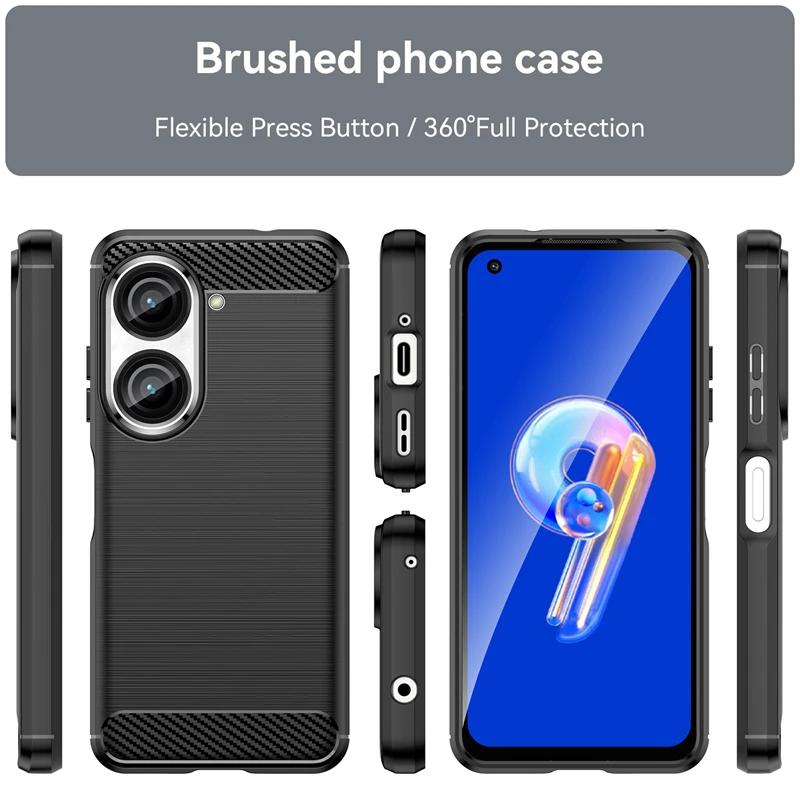 For Asus Zenfone 10 Case Cover For Asus Zenfone 9 Cover Phone Bumper Shockproof TPU Carbon Fiber Case For Asus Zenfone 9 Fundas