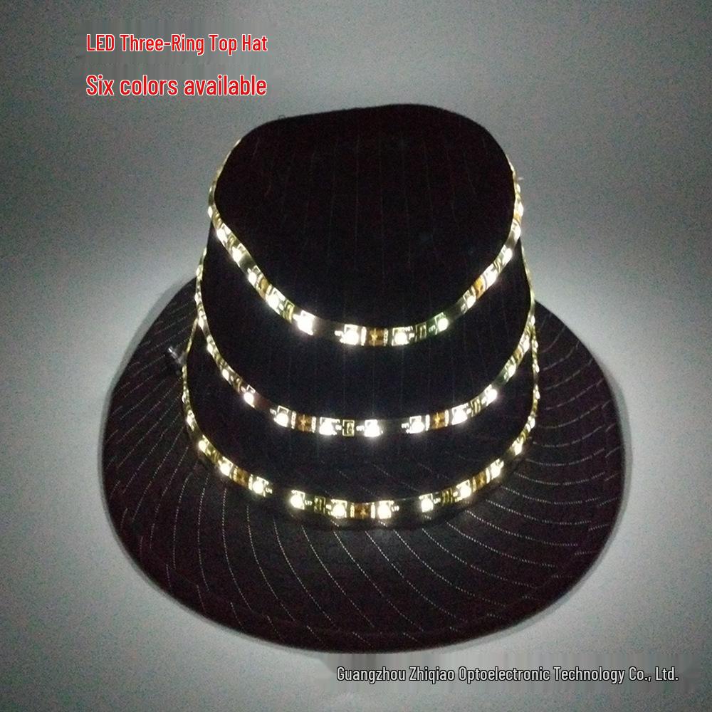 LED Glowing British Gentleman Top Hat - Stylish Trend for Prom Parties and Jazz Events