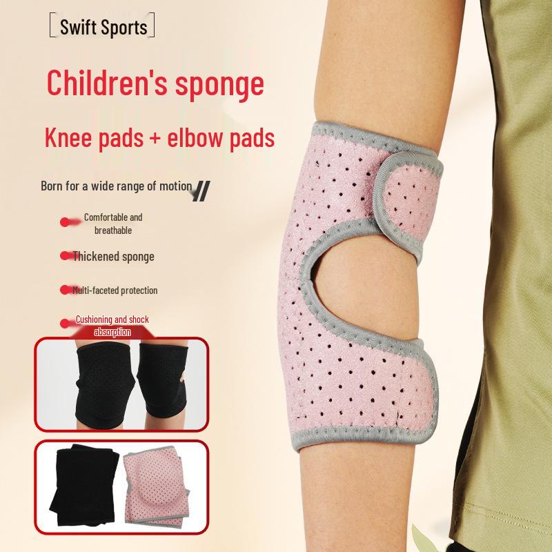 Children s Thickened Sponge Knee & Elbow Pads Set for Dance, Skating, Cycling Elbow Pads (One Size) чёрный
