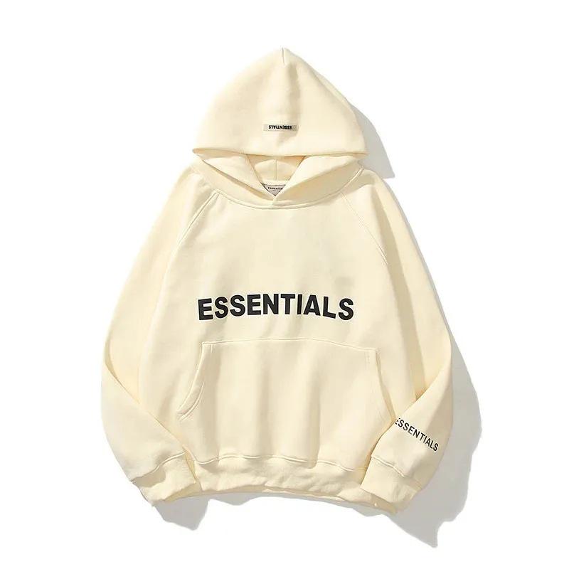 Unisex Plus Size Hoodie for Autumn/Winter - Trendy European American Brand Essentials Hooded Sweatshirt