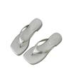 Solid Color Square Toe Flip Flops for Women Soft Non Slip Sole Casual Summer Sandals Indoor Outdoor Beach Pool Slippers