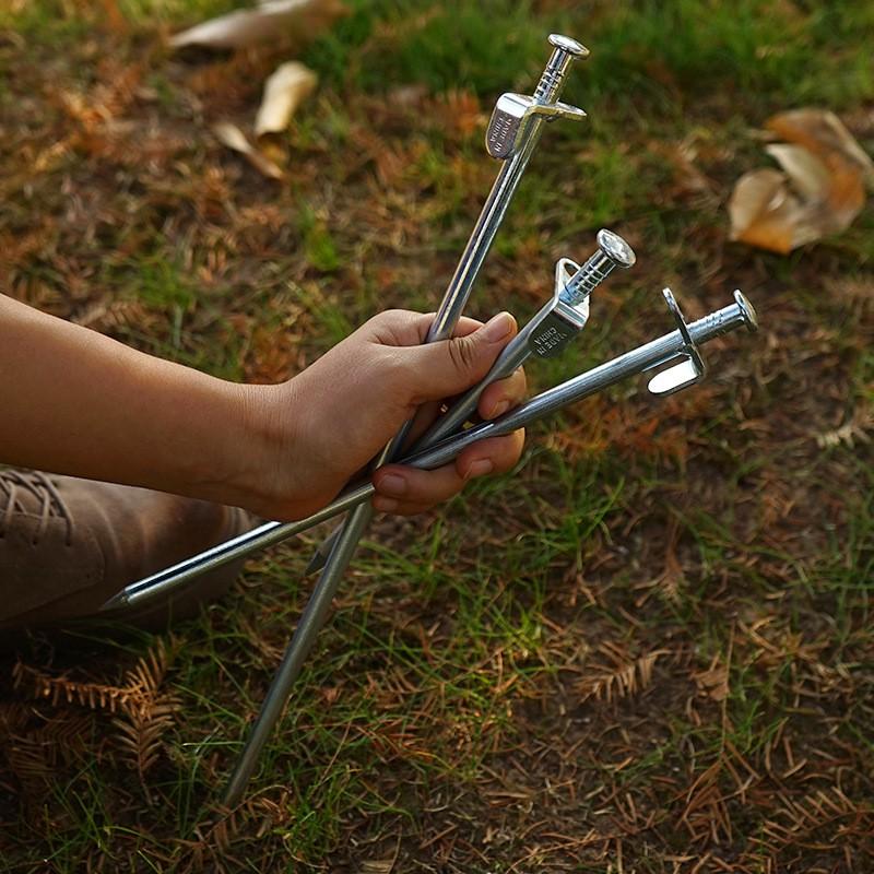 Heavy Duty Steel Tent Pegs 20cm Camping Beach Snow Outdoor Shelter Ground Anchors