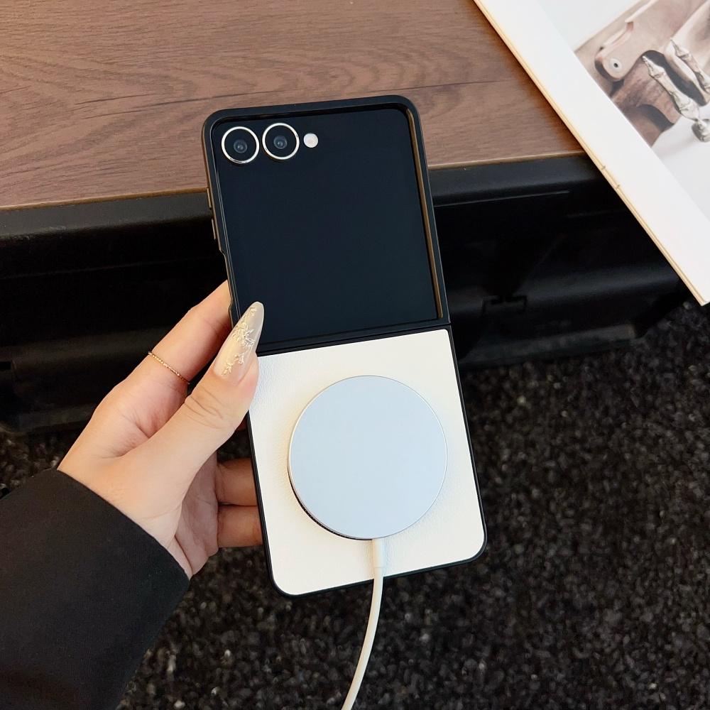 Fashion for Magsafe Leather Thin Case for Samsung Galaxy Z Flip 7 6 5 4 3 flip7 ZFlip Flip6 Magnetic Shockproof Ultra Slim Cover