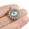 Hand Drip Oil Blue Sun Eye Pendant Rhinestone Stainless Steel Evil/Turkish Eye Charms For Jewelry Making Supplies Charm Material