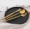 6/30Pcs Matte Gold Dinnerware Set Stainless Steel Dinner Knife Fork Spoon Cutlery Set Korean Kitchen Flatware Tableware Set