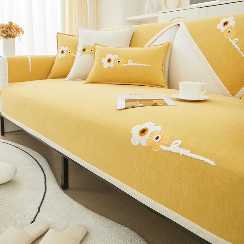 

Подушка для дивана из синели, универсальная подушка для четырех сезонов, новая, современная, простая, зимняя, противоскользящая, кожаная, утолщенная ткань 70*70cm