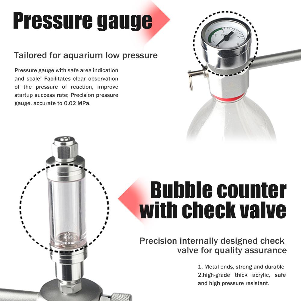 Kit sistem de generator de CO2 pentru acvariu Sistem de generator de CO2 cu supapă electromagnetică