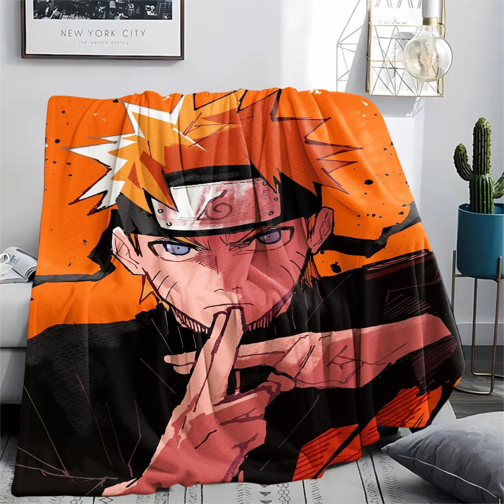 Naruto Uzumaki Pattern Flannel Blanket, High Quality Comfortable for All Seasons, Home Decor, Warmth and Comfort, Perfect for Gifts.