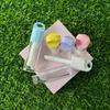 1Pcs Cute Big Brush Wand Transparent 4ml Lip Gloss Tube Plastic Round Empty Container for DIY Lip Gloss