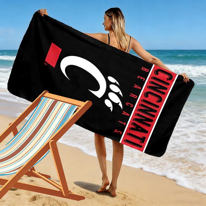 Cincinnati Bearcats Print Beach Towel, Large Soft Quick Dry Towel for Beach Camping Swimming