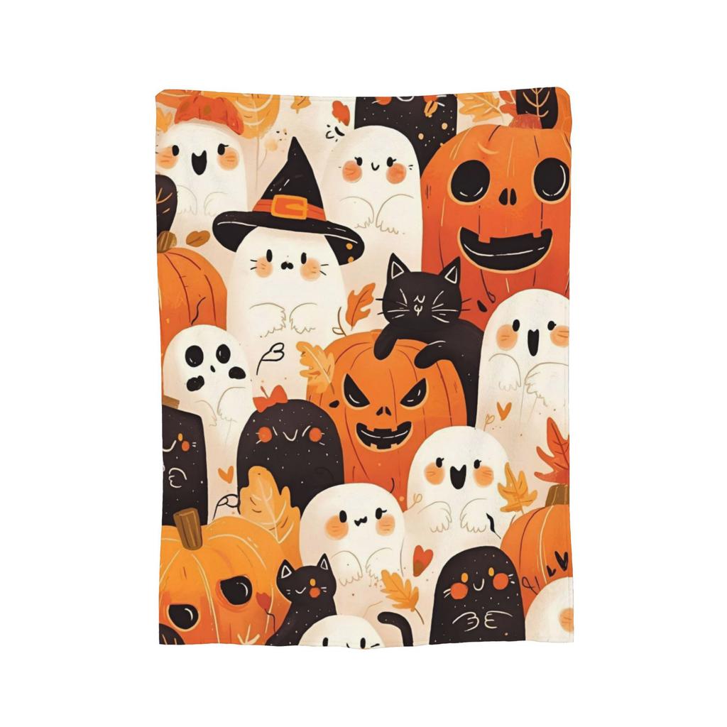 Halloween Ghosts Foral Blankets Fleece Summer Air Conditioning Pumpkin Portable Super Soft Throw Blanket for Home Travel Quilt
