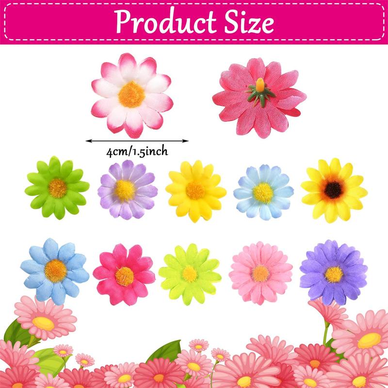 100pcs Mini Dasiy Artificial Flowers Head Wedding Decoration for Home Decor DIY Wreath Gift Box Scrapbooking Craft Fake Flower
