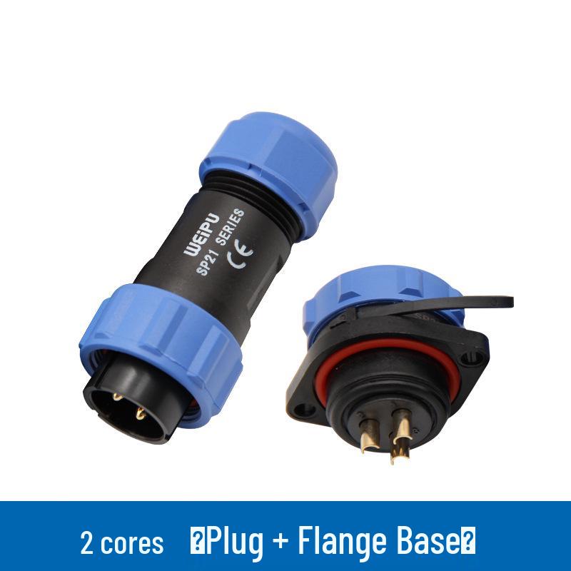 9-Pin SP21 Flange Socket, IP67 Waterproof Aviation Connector