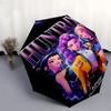 1pz Huntrix KPOP Demon Hunters Ombrello Pieghevole ad Apertura Automatica con Telaio in Ferro a 8 Stecche, Design Portatile per Uso Esterno, Regalo Ideale per Fan e Tra