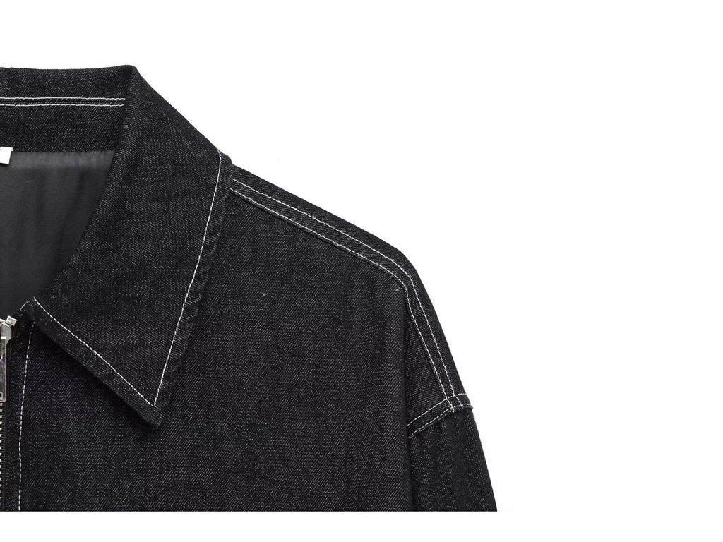 Damen Retro Jacke mit Denim-Effekt und langen Ärmeln: Europäischer & Amerikanischer Stil für Frühling & Herbst