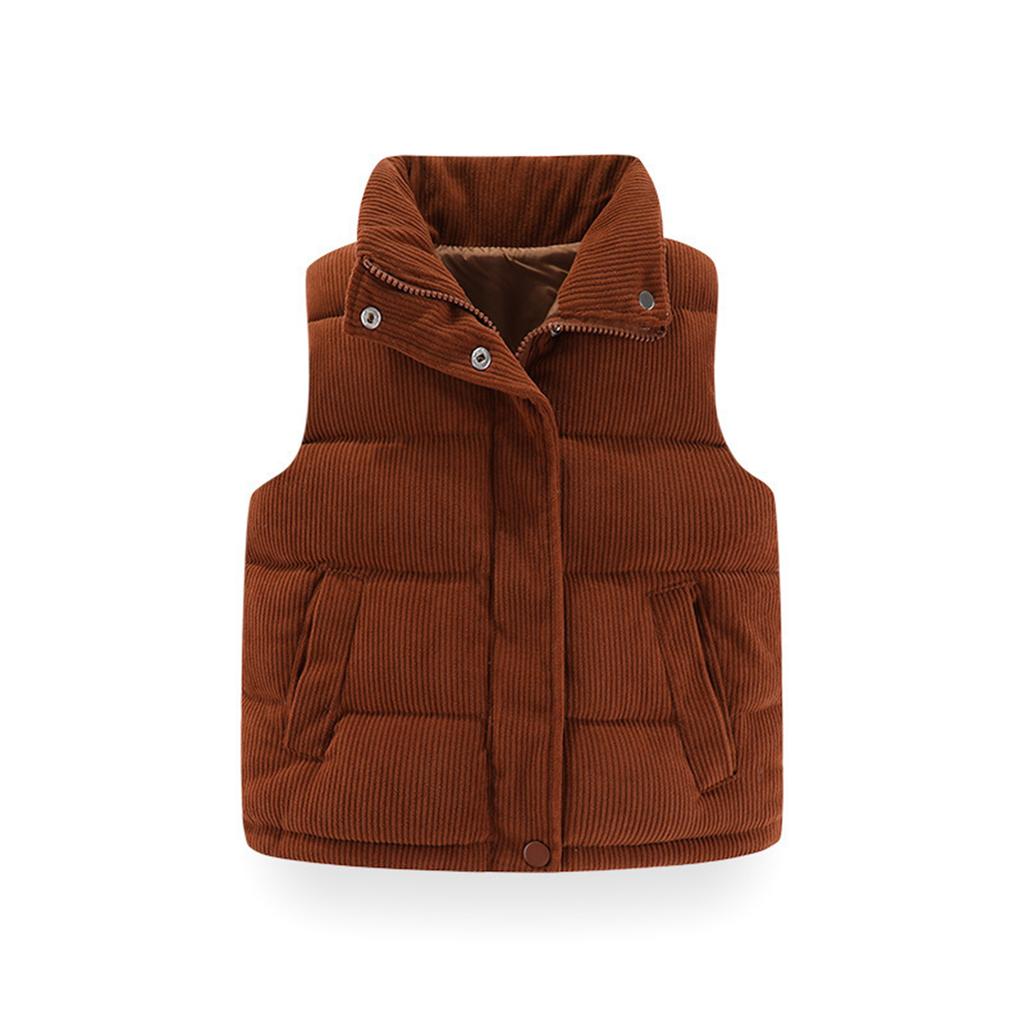 Kids Casual Padded Vest Warm Quilted Sleeveless Jacket for Boys and Girls