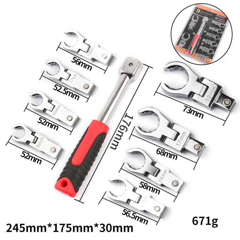 Portable Crescent Wrench 180 ° Rotating Gear Wrenches Hardware Repair Tools Chrome Vanadium Steel Ratchet Wrench