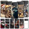 Mapache Hard PC Phone Case For Samsung Galaxy Z Flip 7 6 5 4 Black Cover For Galaxy Z Flip 3 Foldable Shell Fundas Capas Coque