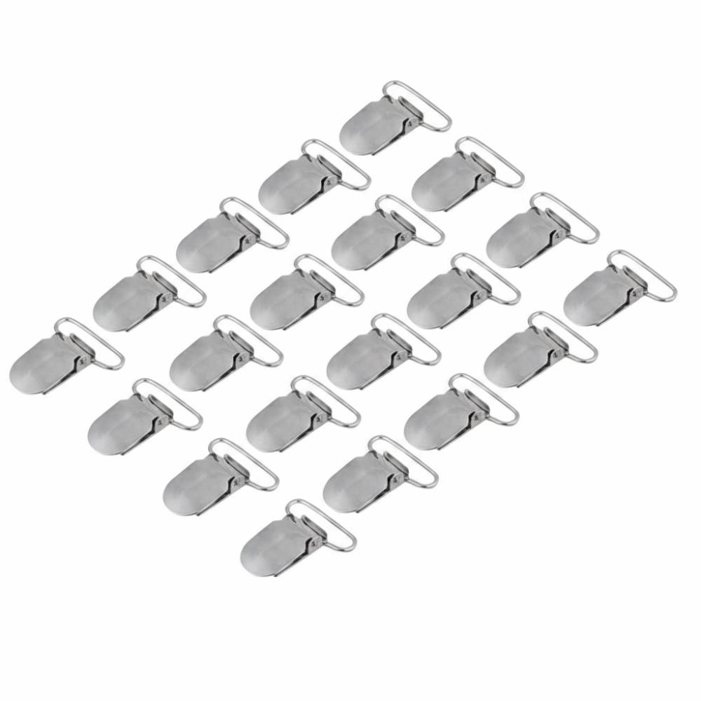 20pcs Silver Metal Duckbill Buckle Plastic Gripping Teeth Adjustable Fastener Accessory